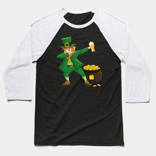 Dabbing Leprechaun St. Patricks Day Beer Baseball T-Shirt